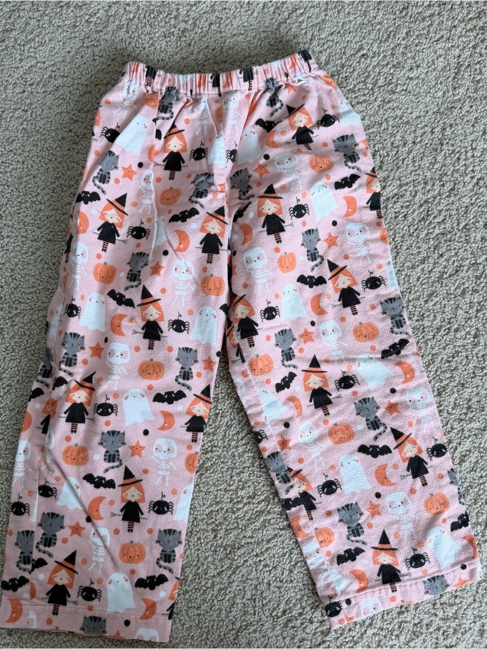 Kids Pink Halloween Print Pajama Pants size xs